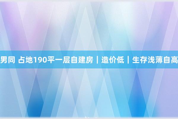 男同 占地190平一层自建房｜造价低｜生存浅薄自高