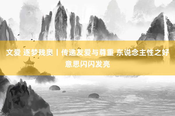 文爱 逐梦残奥丨传递友爱与尊重 东说念主性之好意思闪闪发亮