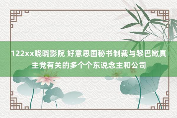 122xx晓晓影院 好意思国秘书制裁与黎巴嫩真主党有关的多个个东说念主和公司