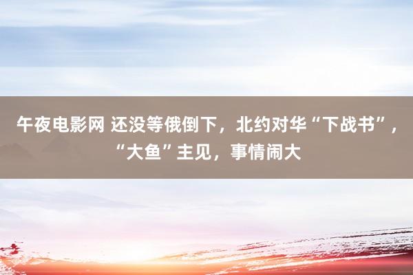 午夜电影网 还没等俄倒下，北约对华“下战书”，“大鱼”主见，事情闹大