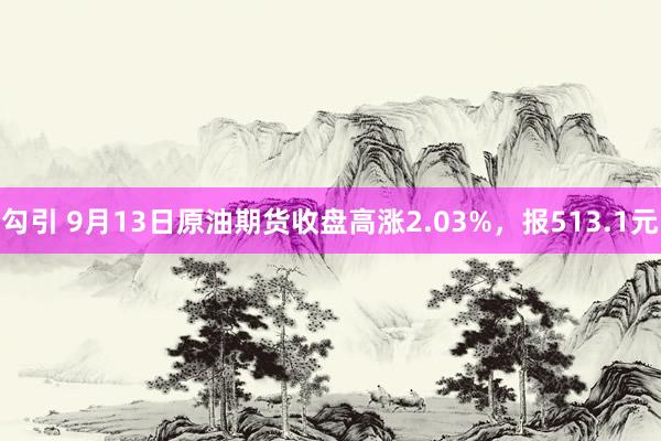 勾引 9月13日原油期货收盘高涨2.03%，报513.1元