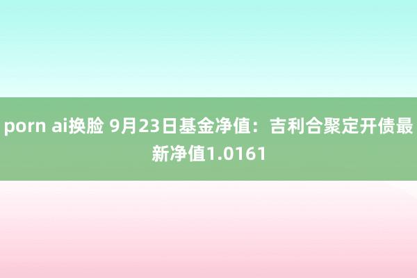 porn ai换脸 9月23日基金净值：吉利合聚定开债最新净值1.0161