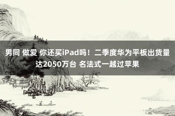 男同 做爱 你还买iPad吗！二季度华为平板出货量达2050万台 名法式一越过苹果