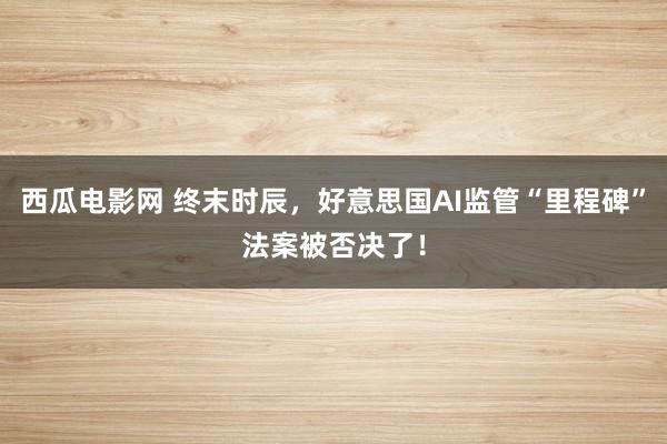 西瓜电影网 终末时辰，好意思国AI监管“里程碑”法案被否决了！