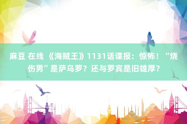 麻豆 在线 《海贼王》1131话谍报：惊怖！“烧伤男”是萨乌罗？还与罗宾是旧雄厚？