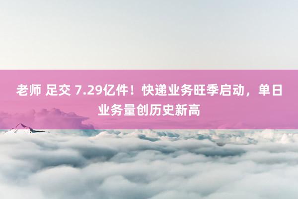 老师 足交 7.29亿件！快递业务旺季启动，单日业务量创历史新高