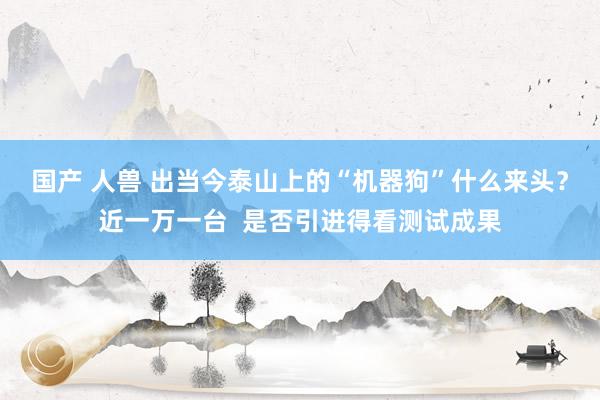 国产 人兽 出当今泰山上的“机器狗”什么来头？近一万一台  是否引进得看测试成果