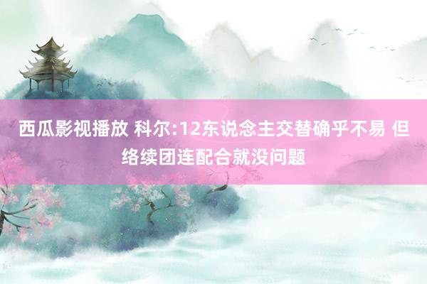 西瓜影视播放 科尔:12东说念主交替确乎不易 但络续团连配合就没问题