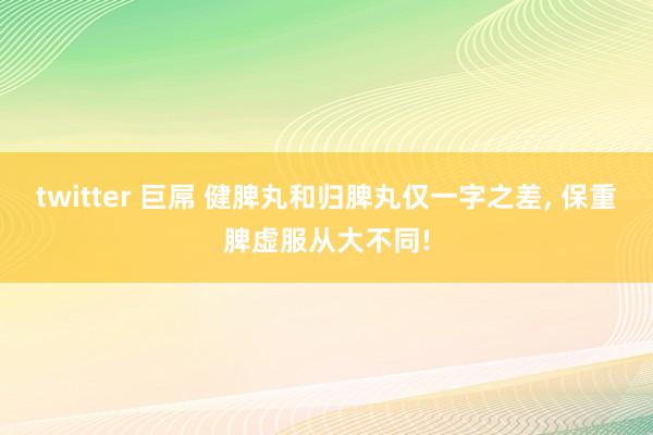 twitter 巨屌 健脾丸和归脾丸仅一字之差， 保重脾虚服从大不同!