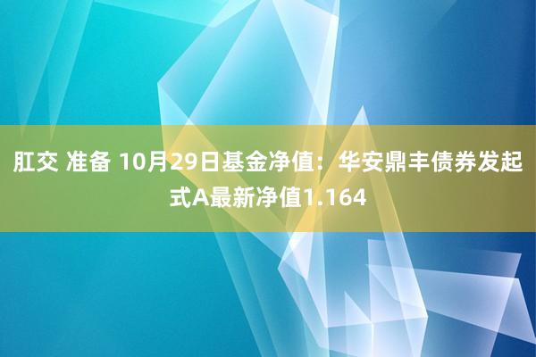 肛交 准备 10月29日基金净值：华安鼎丰债券发起式A最新净值1.164