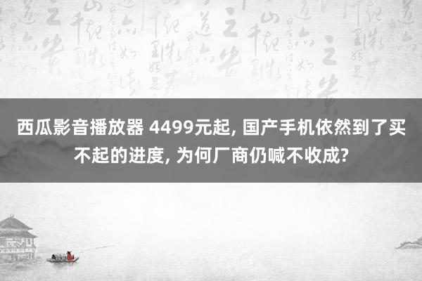 西瓜影音播放器 4499元起， 国产手机依然到了买不起的进度， 为何厂商仍喊不收成?