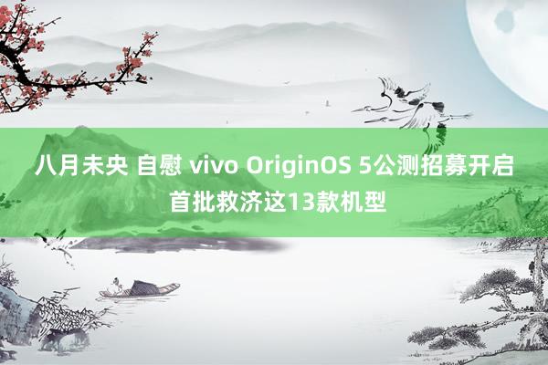 八月未央 自慰 vivo OriginOS 5公测招募开启 首批救济这13款机型