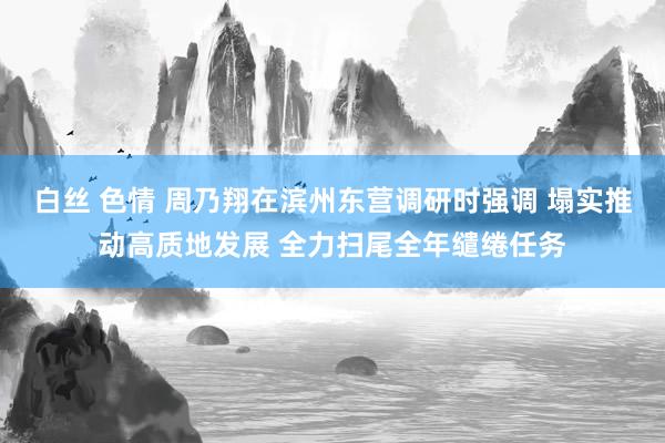 白丝 色情 周乃翔在滨州东营调研时强调 塌实推动高质地发展 全力扫尾全年缱绻任务