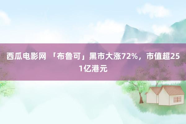 西瓜电影网 「布鲁可」黑市大涨72%，市值超251亿港元